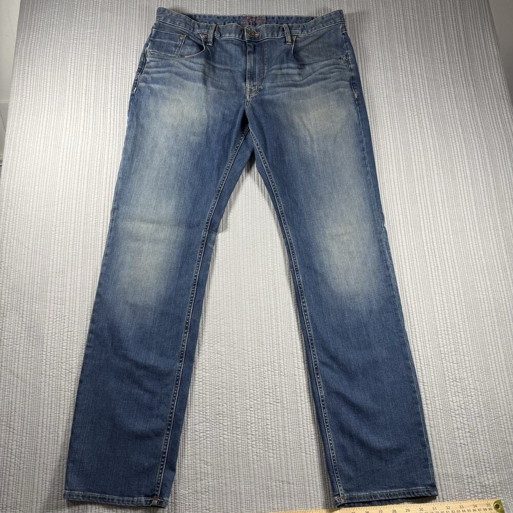 Robert Graham Jeans Slim Jim Mens 38 X 34 Selvedged Whiskered Luxury Casual